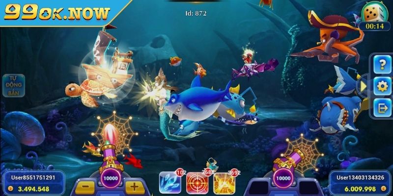 Tập trung săn cá theo đàn Bắn Cá Vua Hải Tặc 99OK